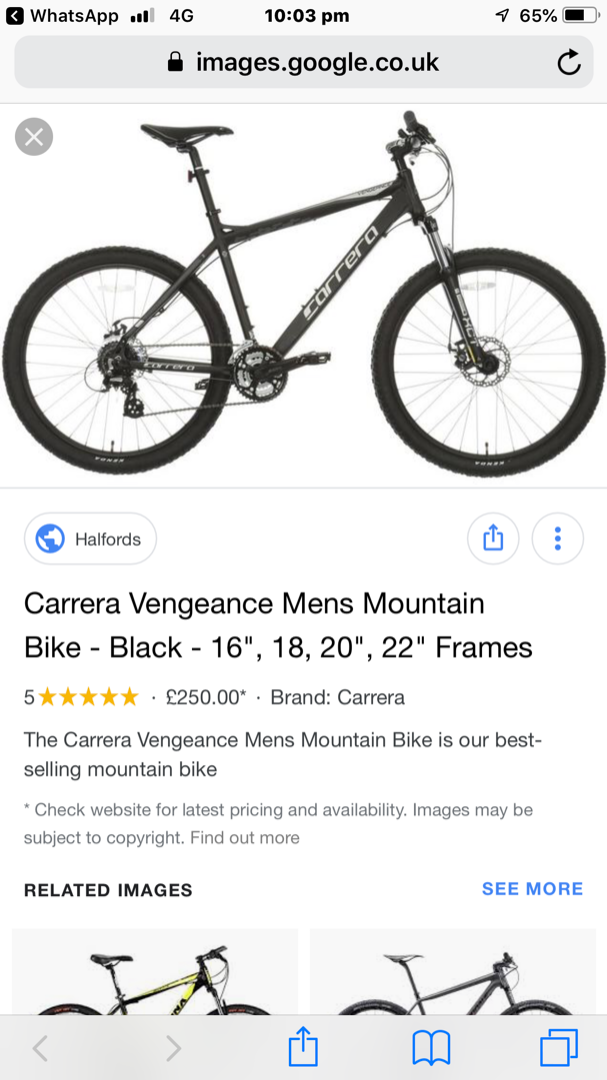 carrera bike frame size