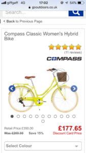 compass womens hybrid bike