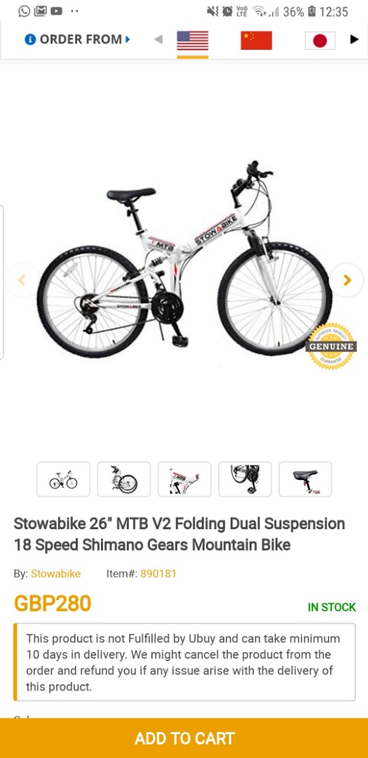 Stowabike 26 store mtb v2 folding