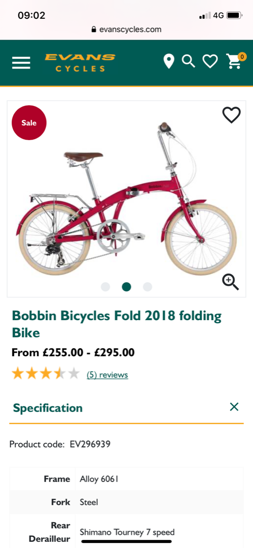 evans cycles folding bikes