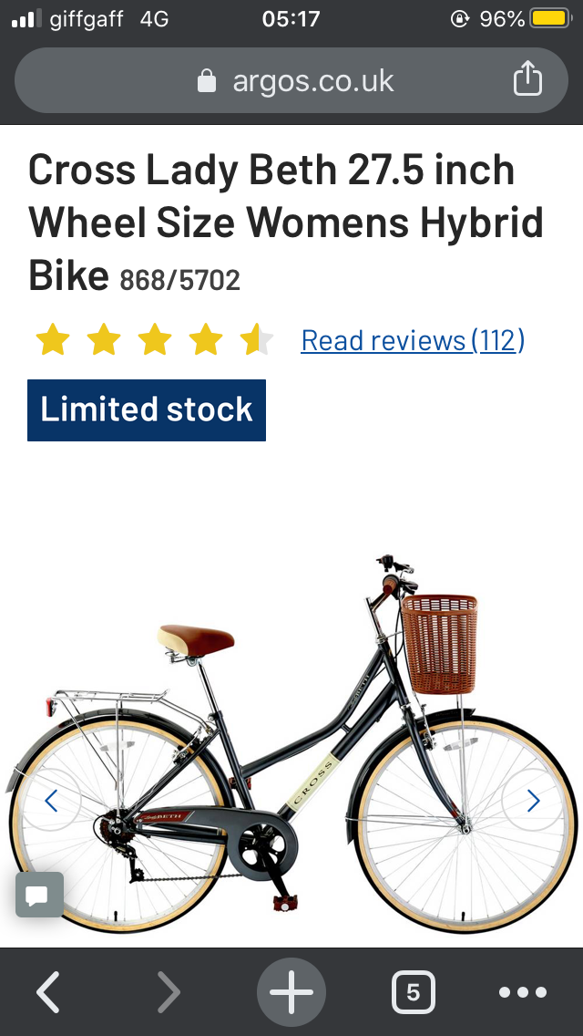 ladies bike with basket argos