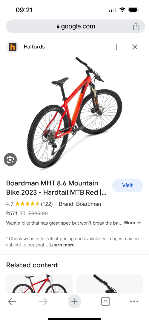 Halfords boardman 8.6 hot sale